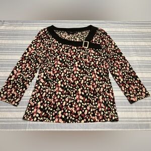 Vintage ZN retro style blouse with leaf design.